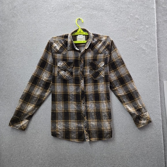 BKE Other - BKE Men Button Up Shirt XL Gray Plaid Flannel Vintage Grunge Long Sleeve